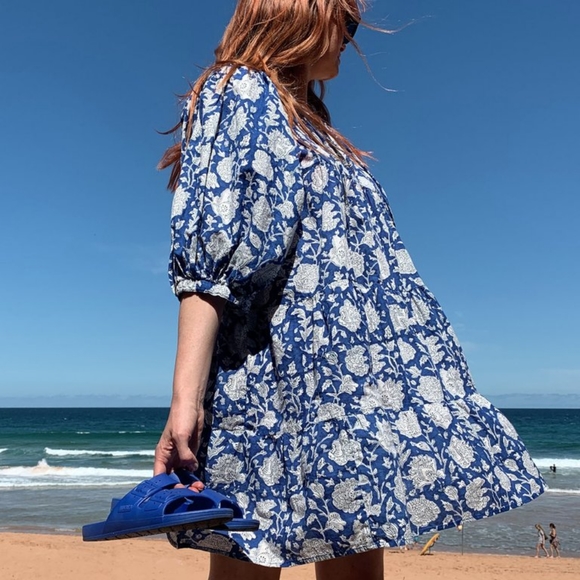 Chowchilla Vintage Arkie mini dress - Cobalt Vine - Picture 4 of 8